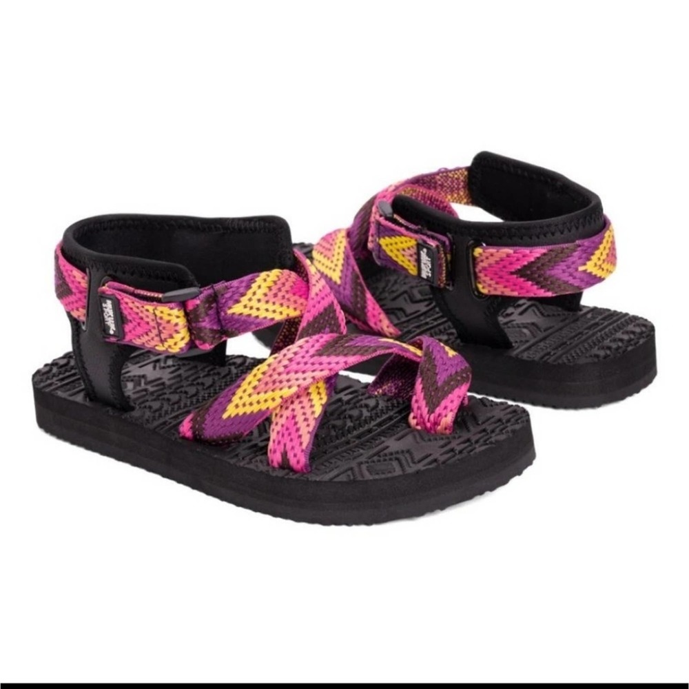 Muk luks sport NWT sandal pink chevron size 8 - Picture 3 of 7